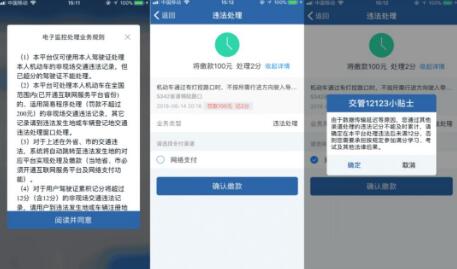 交管123123怎么处理违章缴费9552